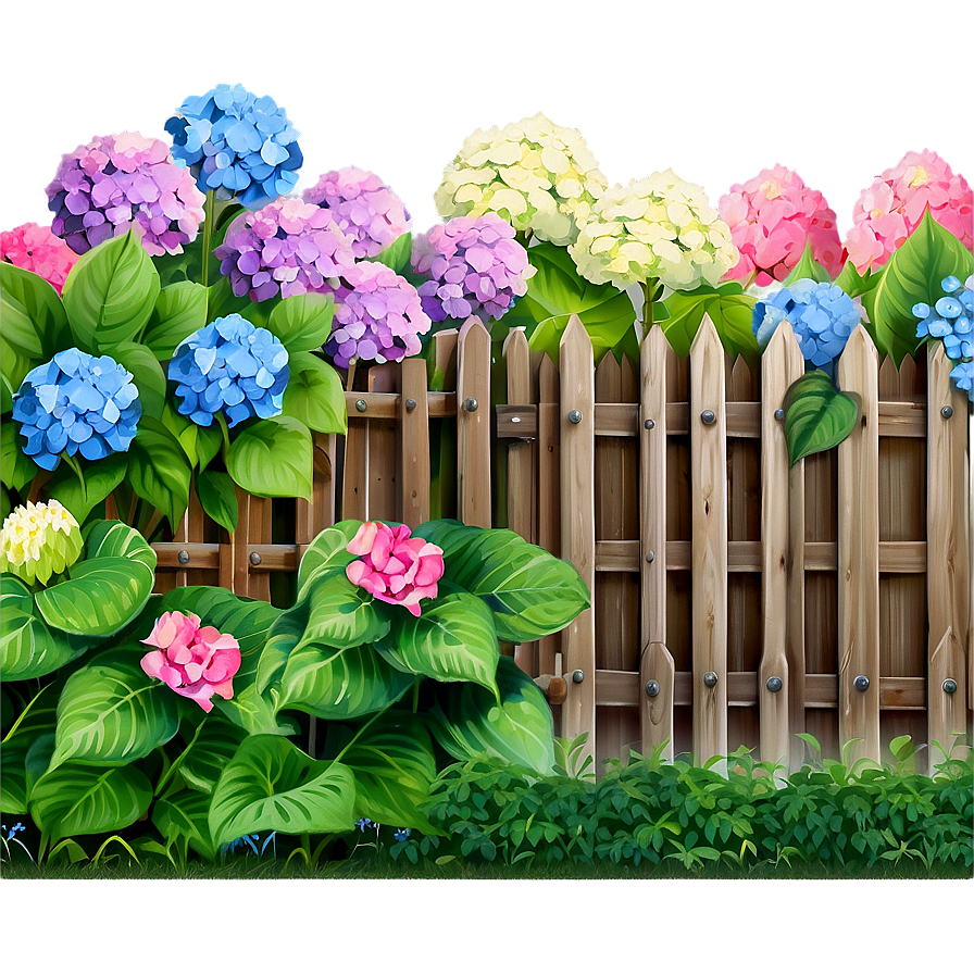 Hydrangea Fence Png Psq74 PNG Image