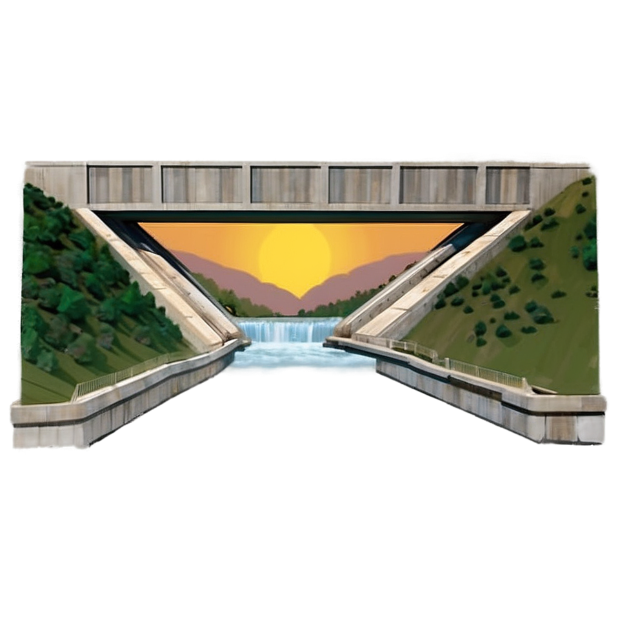 Hydroelectric Dam Sunset Png Dbi5 PNG Image