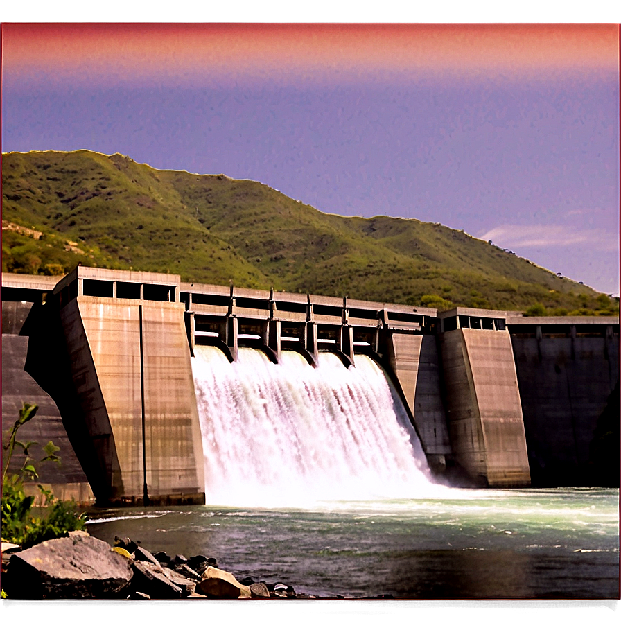 Hydroelectric Dam Sunset Png Dsy25 PNG Image