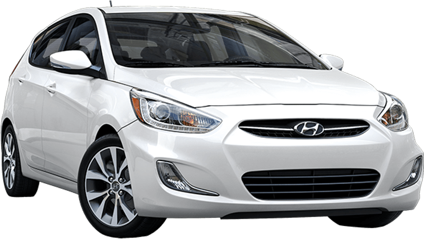 Hyundai Accent White Side View PNG Image