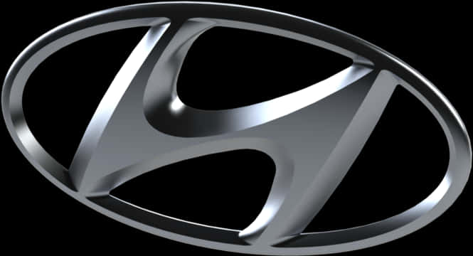 Hyundai Logo Silver3 D PNG Image