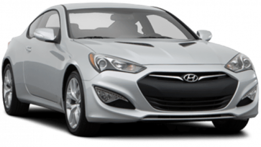 Hyundai Silver Coupe Profile View PNG Image