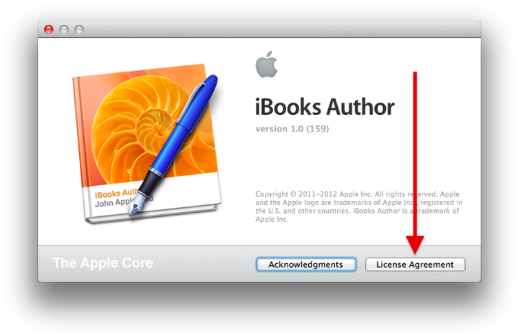 I Books Author License Agreement Screen PNG Image