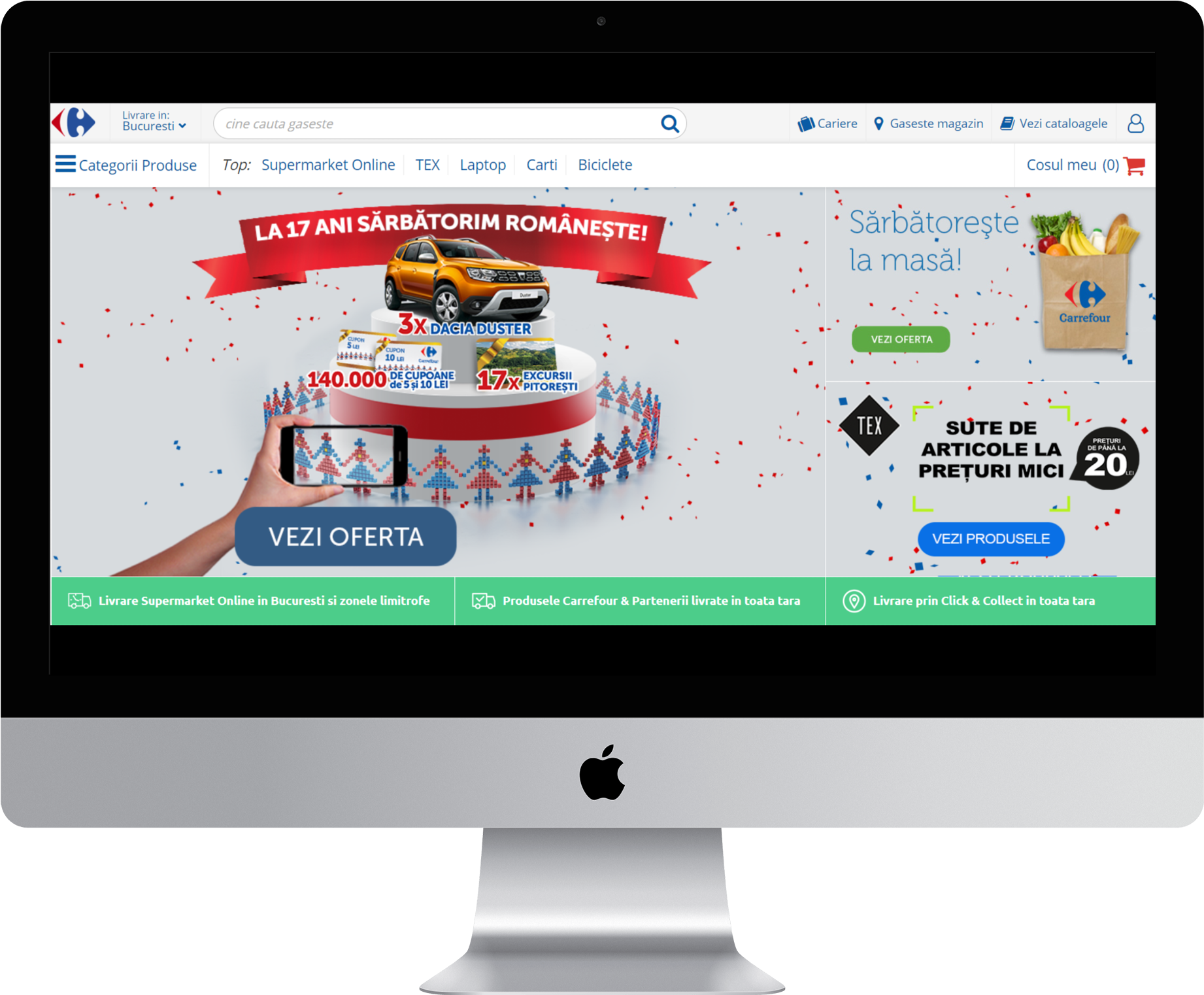 I Mac Displaying Online Supermarket Advertisement PNG Image