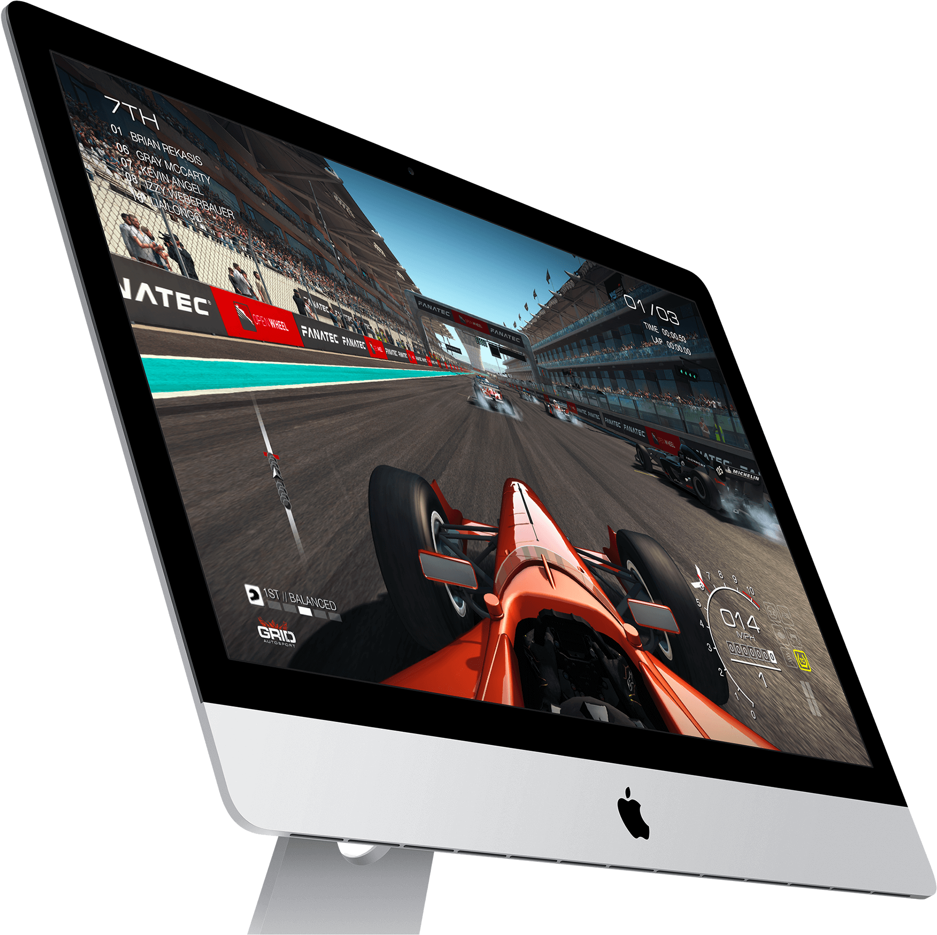 I Mac Racing Game Display PNG Image