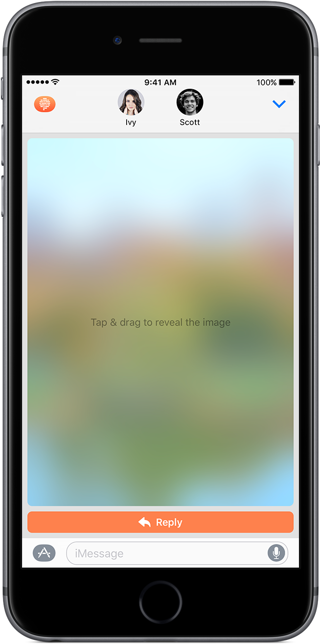 I Message Photo Reveal Feature PNG Image