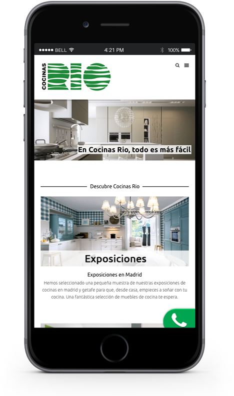 I Phone Mockup Cocinas Rio Website Display PNG Image