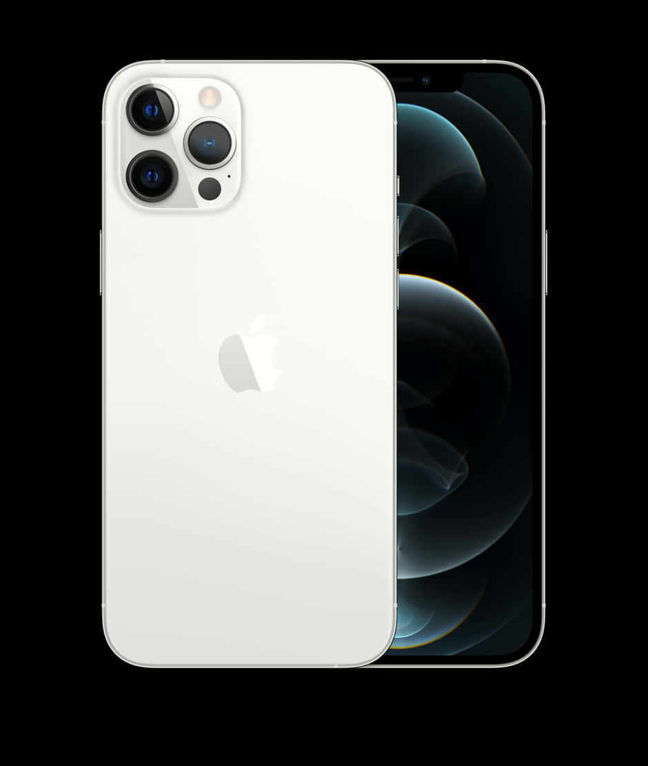 I Phone12 White Backand Front View PNG Image