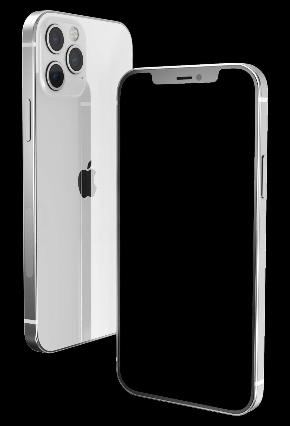 I Phone12 White Design Showcase PNG Image