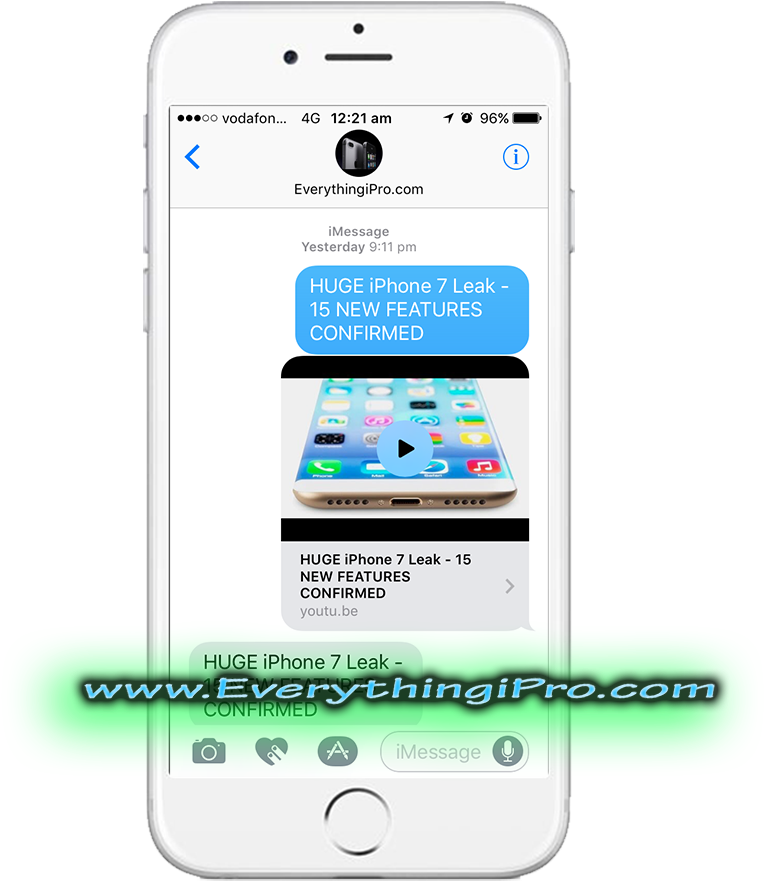 I Phone7 Leak Featuredini Message PNG Image