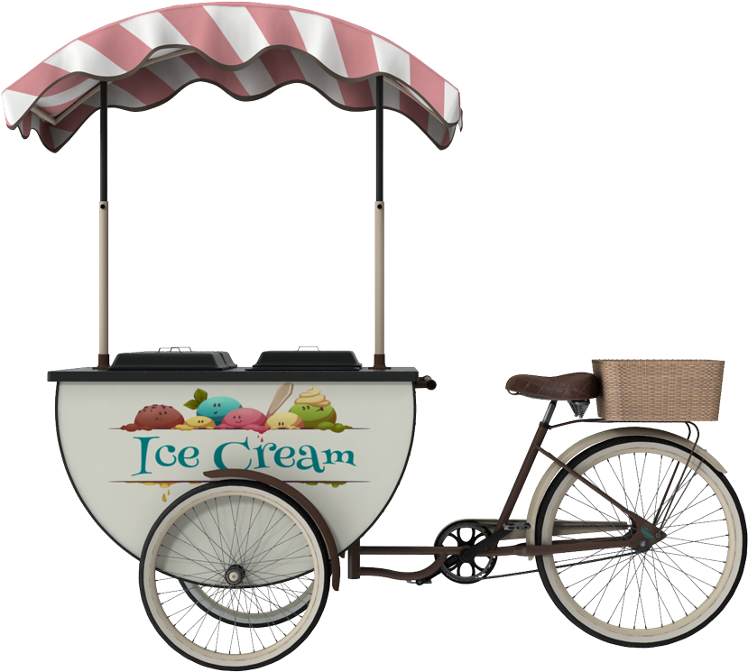 Ice Cream Bicycle Cart PNG Image