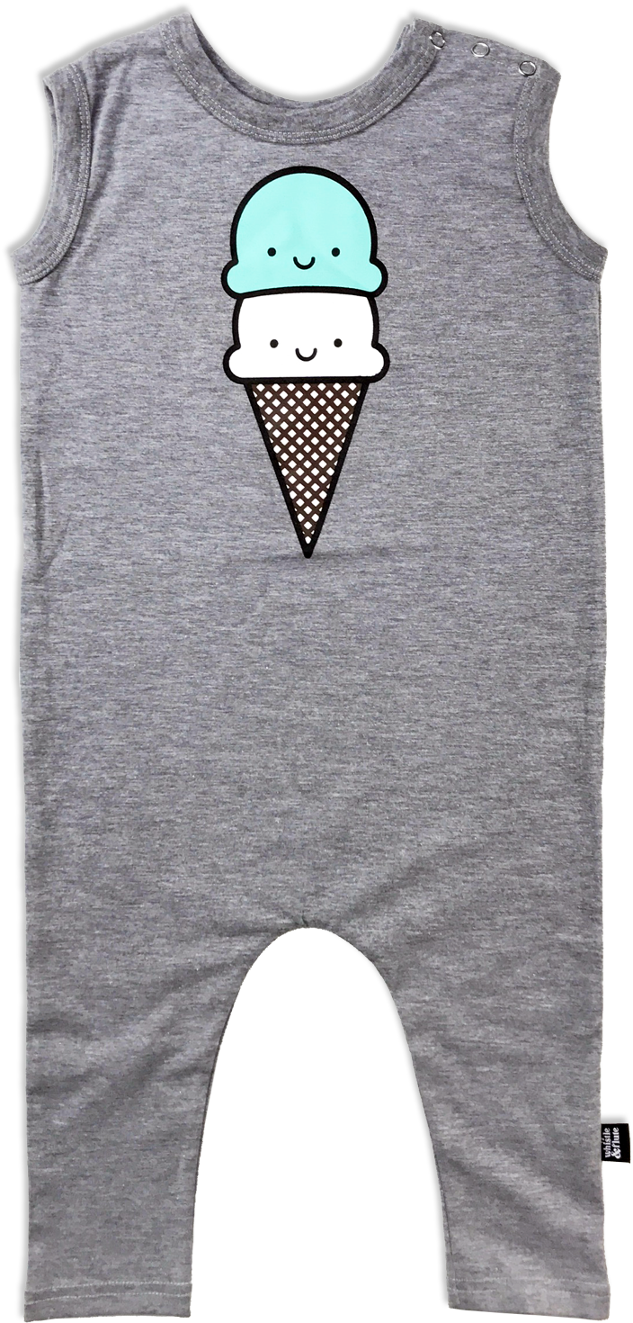 Ice Cream Cone Printed Onesie PNG Image