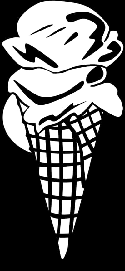 Ice Cream Cone Silhouette PNG Image