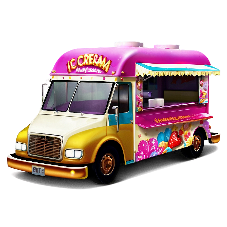 Ice Cream Truck At Night Png 06122024 PNG Image