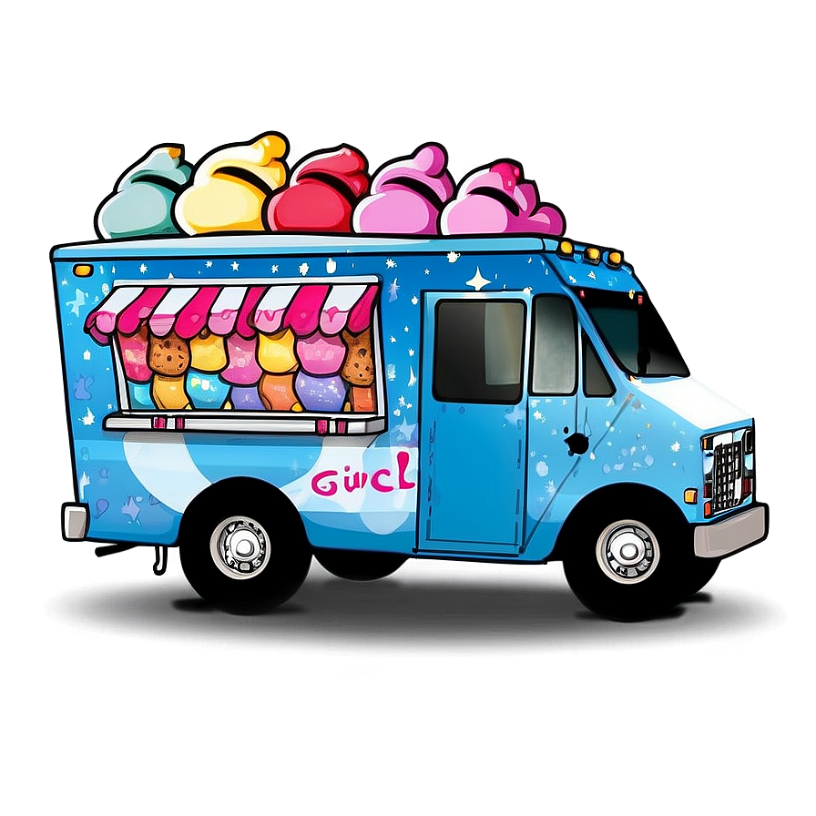 Ice Cream Truck At Night Png Eel31 PNG Image