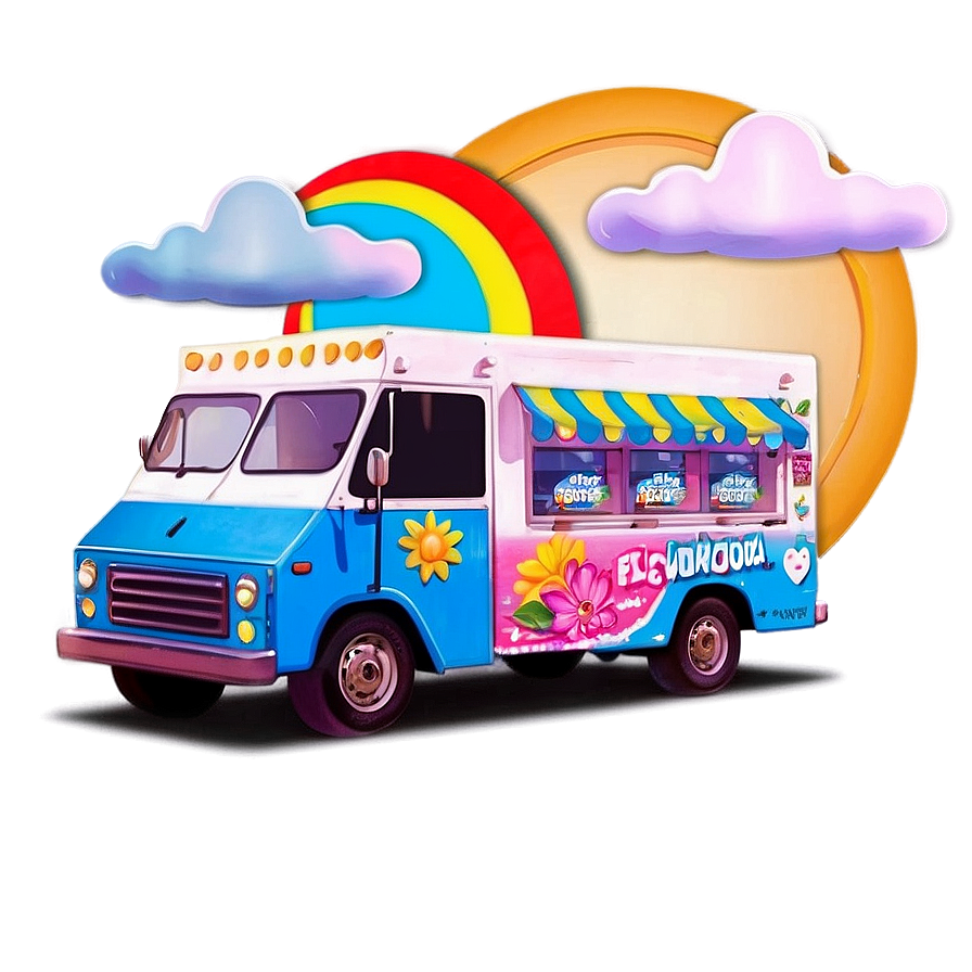 Ice Cream Truck At Sunrise Png 06122024 PNG Image