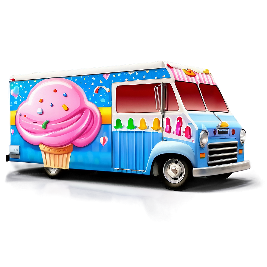 Ice Cream Truck Classic Design Png Aeo42 PNG Image