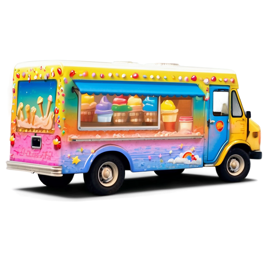 Ice Cream Truck During Sunset Png 06122024 PNG Image