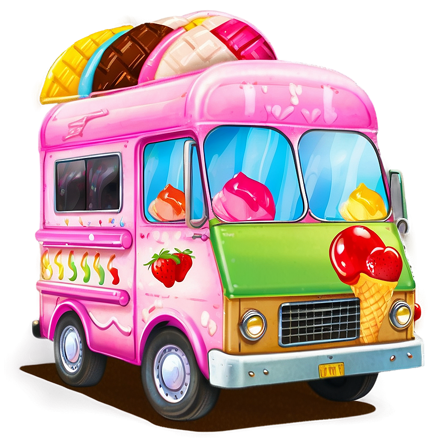 Ice Cream Truck In The Countryside Png Eiw PNG Image