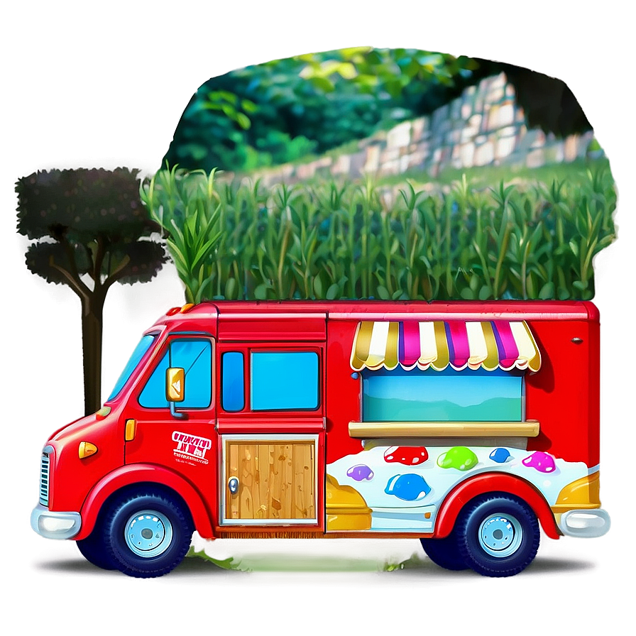 Ice Cream Truck In The Countryside Png Rqa PNG Image