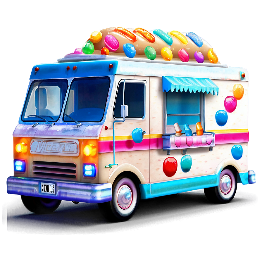 Ice Cream Truck In Winter Theme Png 06122024 PNG Image