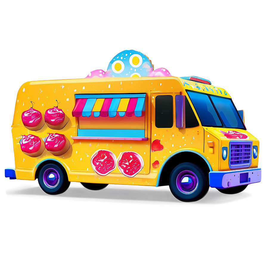 Ice Cream Truck Under The Sun Png 06122024 PNG Image