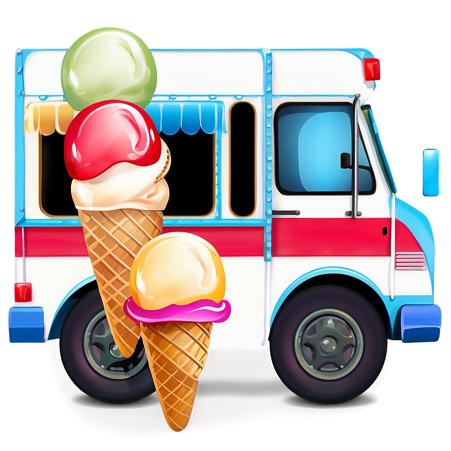 Ice Cream Truck Vector Png Kgn PNG Image