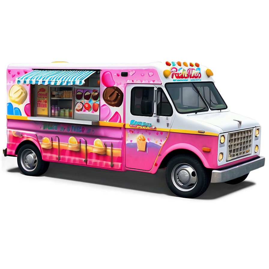 Ice Cream Truck With Flavor Menu Png Cyf PNG Image