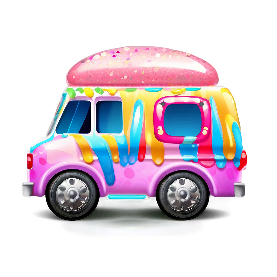 Ice Cream Truck With Sparkles Png 06122024 PNG Image