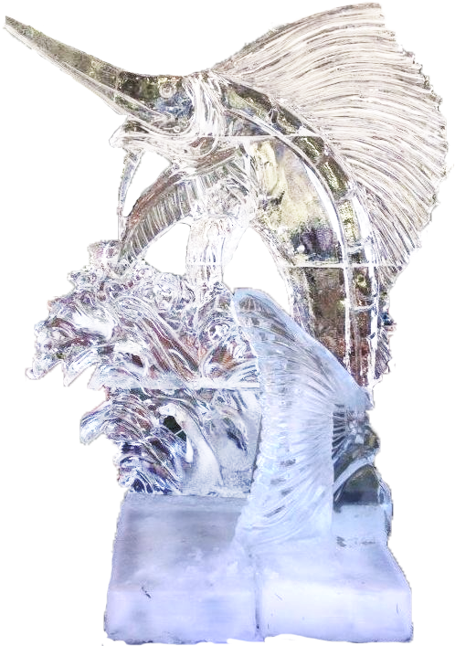 Ice Sculpture Marlin Fish PNG Image