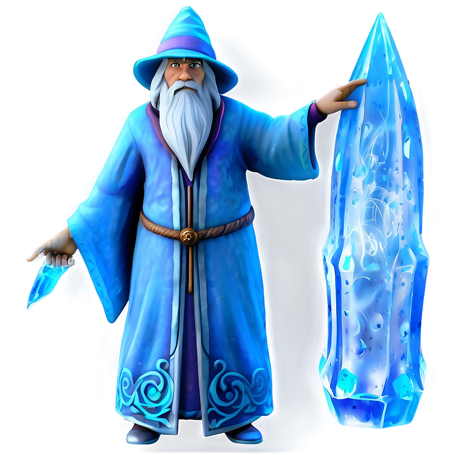 Ice Wizard Casting Png Nas55 PNG Image