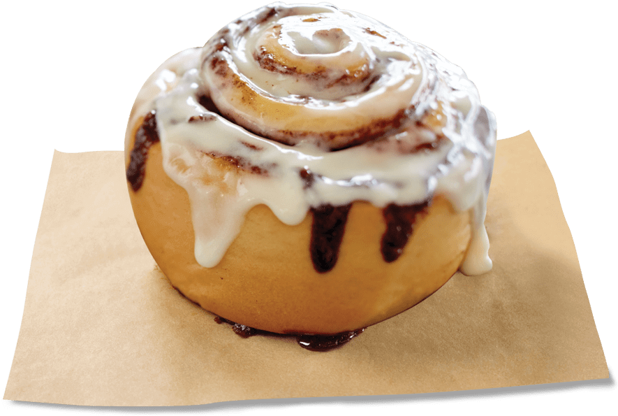 Iced Cinnamon Roll Delicious Treat.png PNG Image