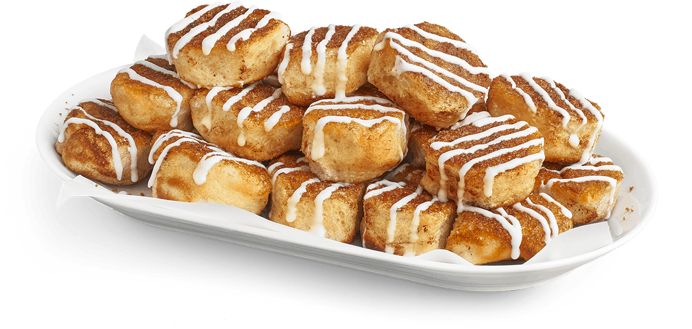 Iced Cinnamon Rolls Platter PNG Image