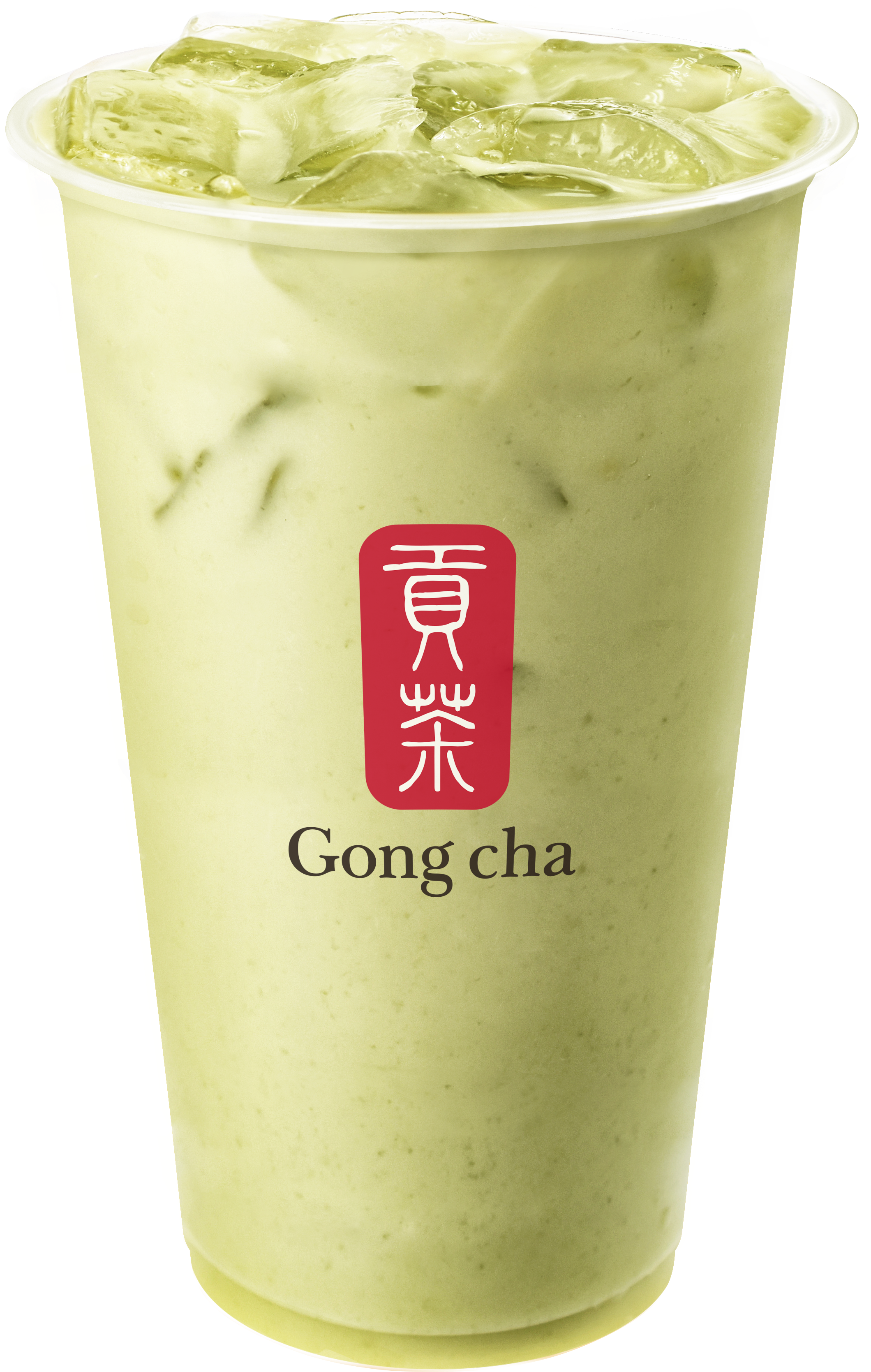 Iced Green Tea Latte Gong Cha PNG Image