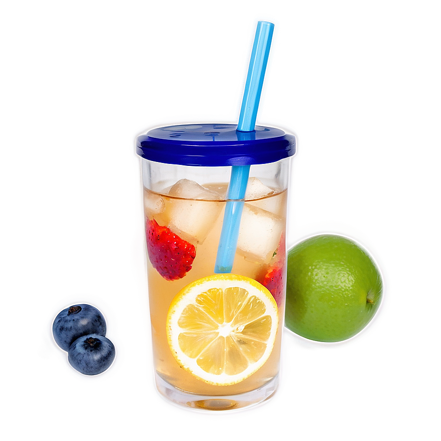 Iced Tea With Fruit Garnish Png Oky PNG Image