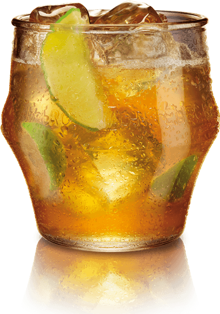 Iced Teawith Lime Slice Glass PNG Image