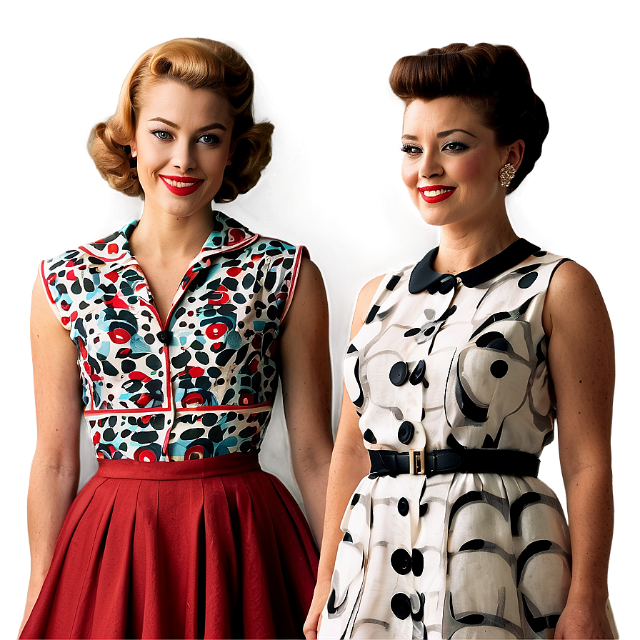 Iconic 1950s Fashion Outfits Png 06242024 PNG Image