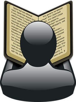 Iconic Anonymous Profile Reading Book PNG Image