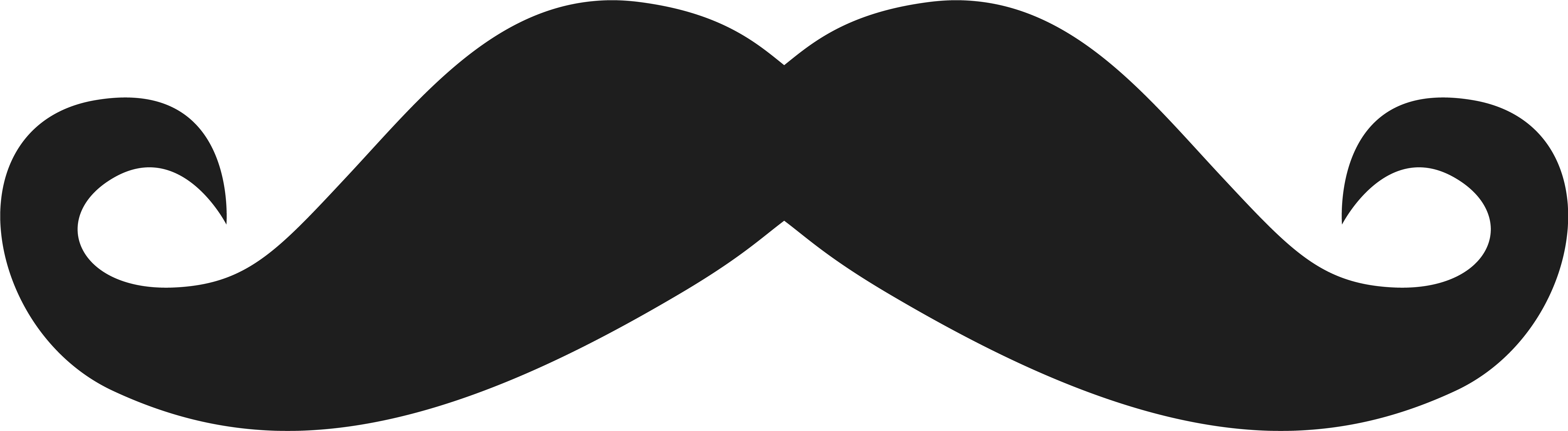 Iconic Black Moustache Graphic PNG Image