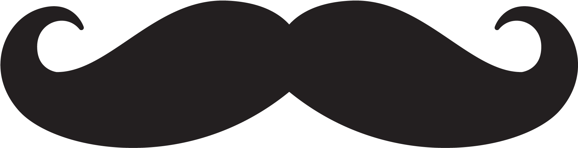 Iconic Black Moustache Graphic PNG Image