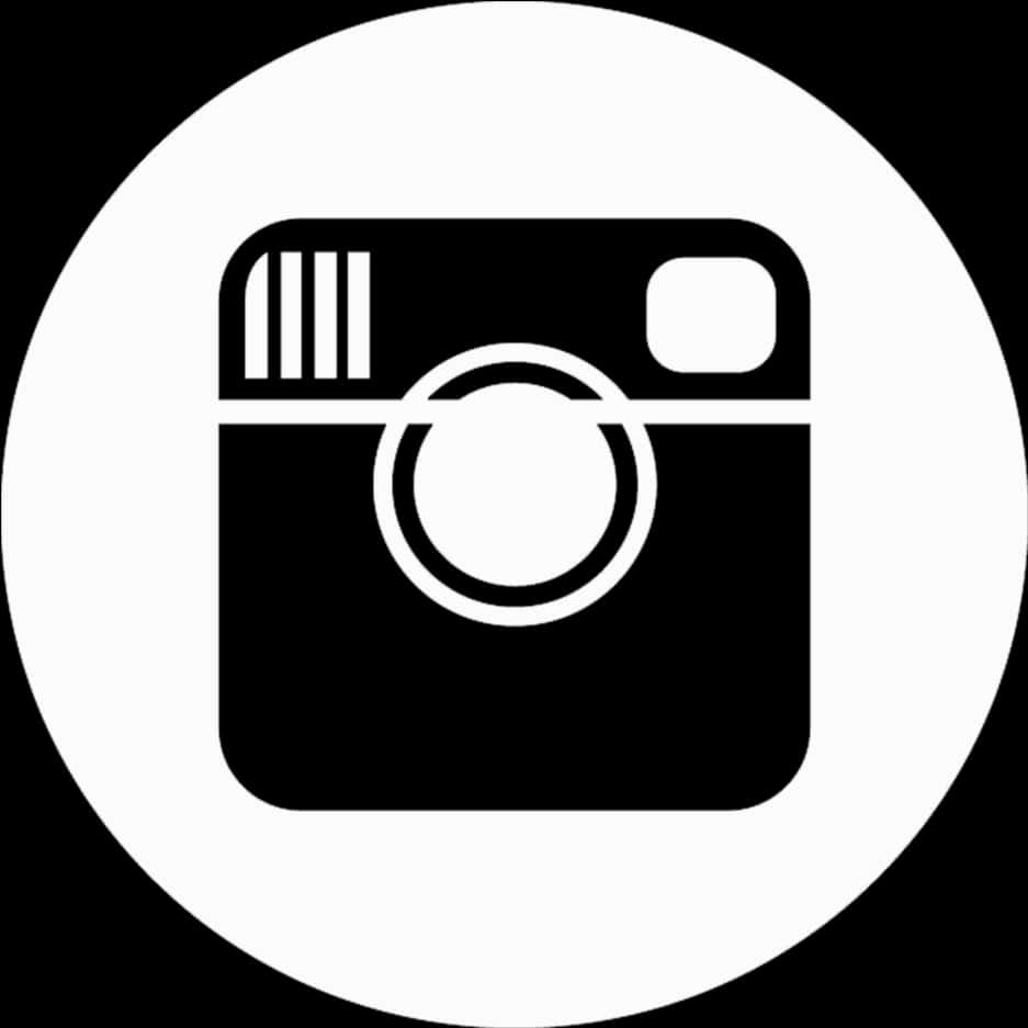 Iconic Camera App Logo Blackand White PNG Image