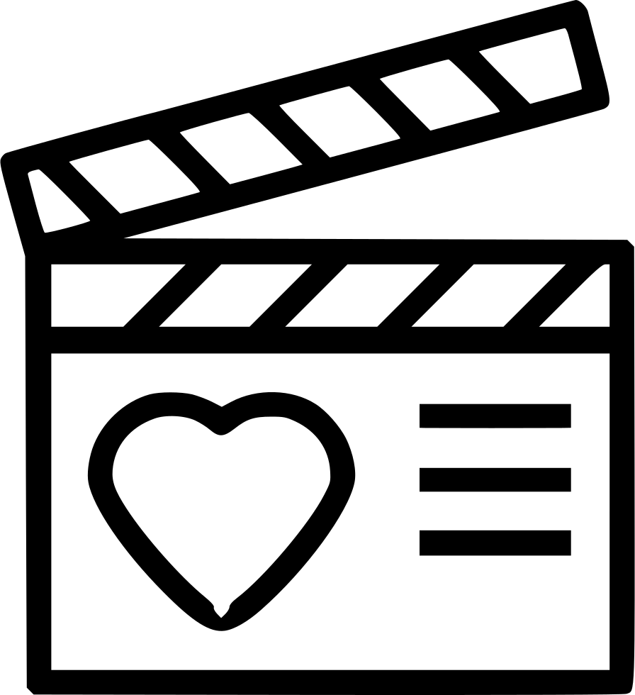 Iconic Clapperboardwith Heart PNG Image