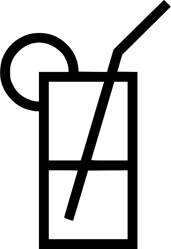 Iconic Cocktail Glass Outline PNG Image