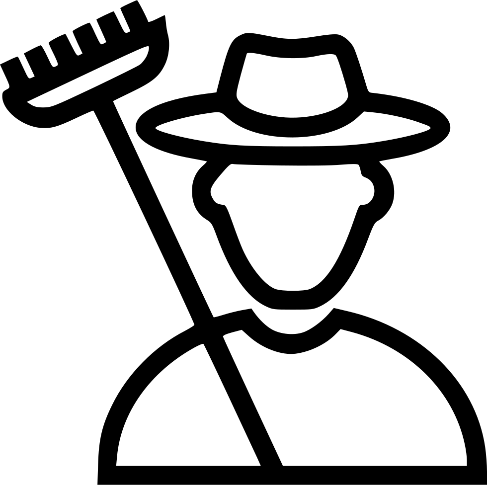 Iconic Farmer Outline PNG Image