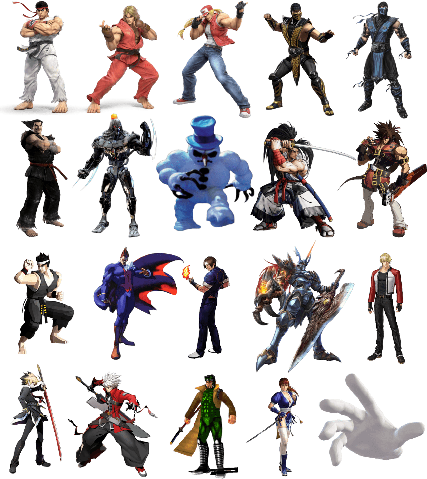 Iconic Fighting Game Characters Collage | PNGimages.com