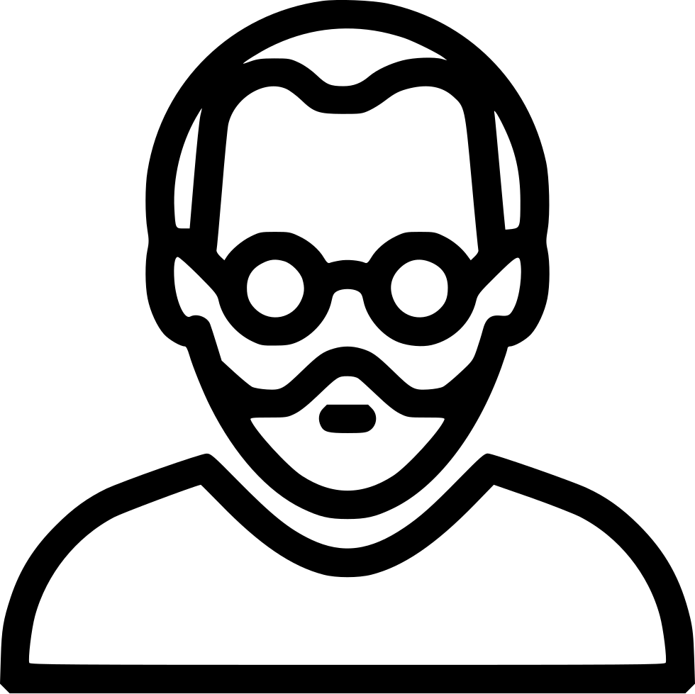 Iconic Glasses And Beard Avatar PNG Image