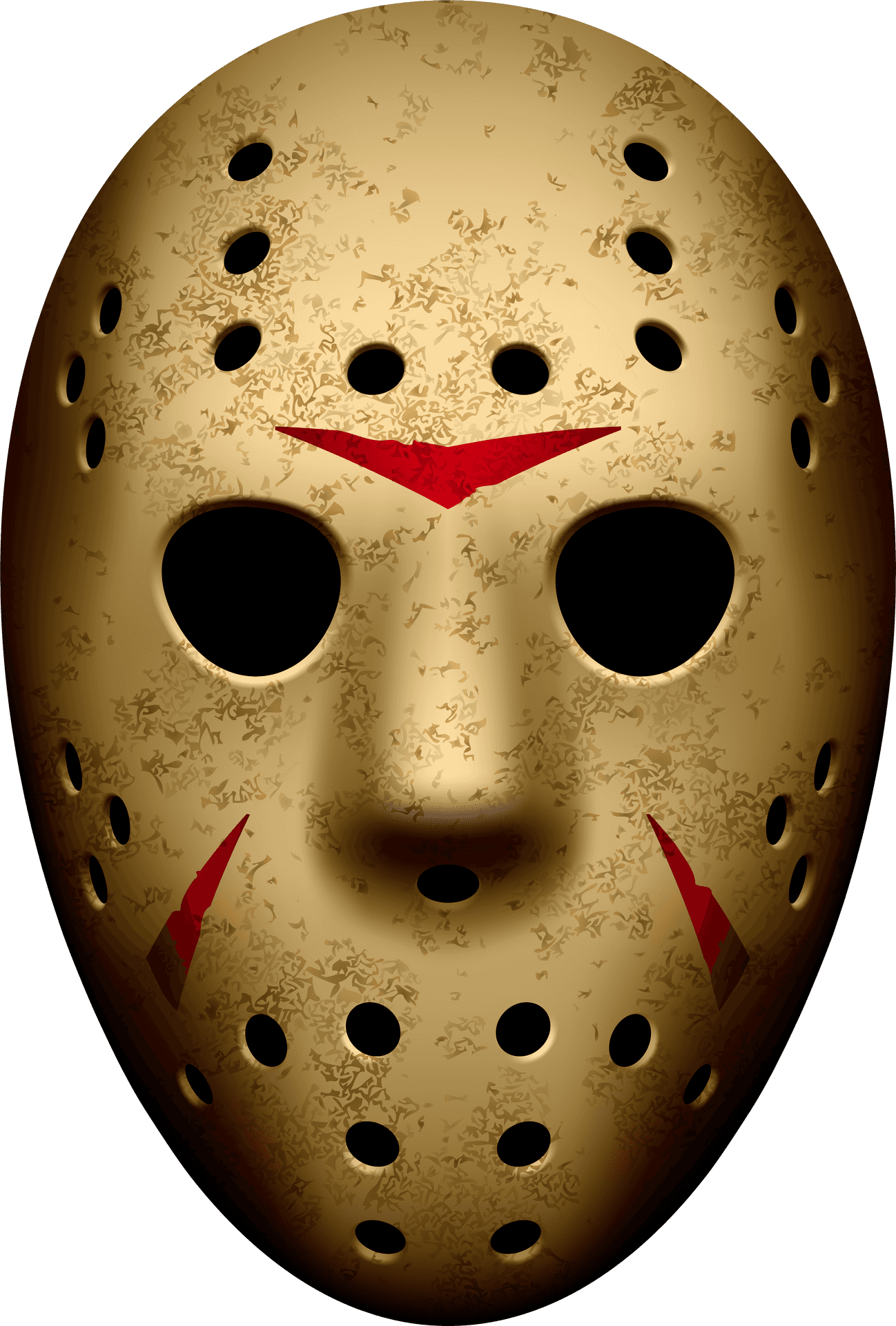 Iconic Hockey Maskwith Scratches PNG Image