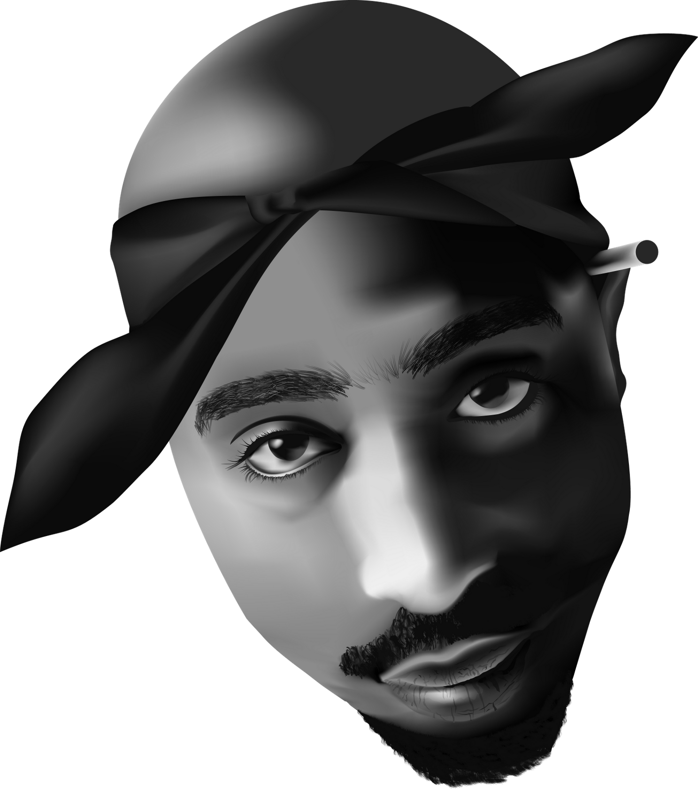 Iconic Rapper Graphic Portrait PNG Image