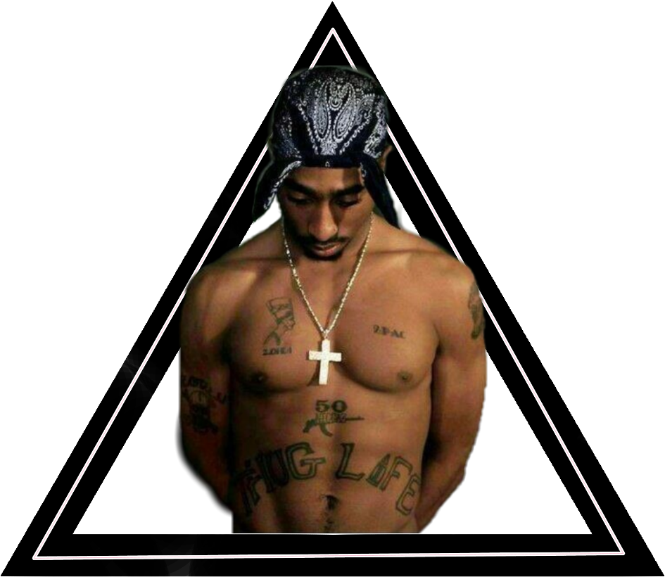 Iconic Rapper Triangle Portrait PNG Image