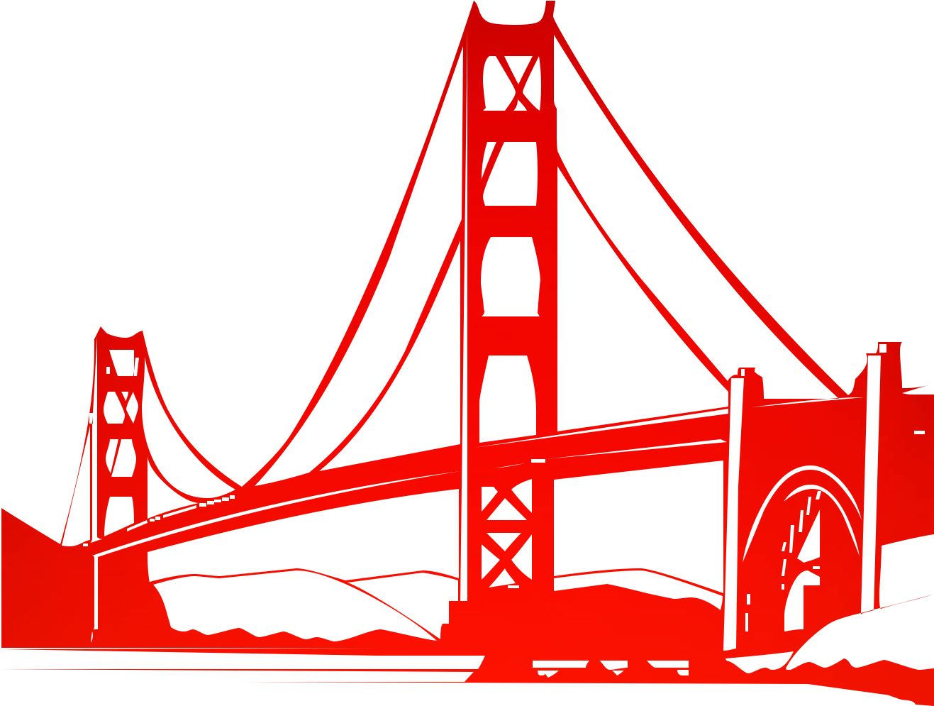 Iconic Red Bridge Graphic PNG Image